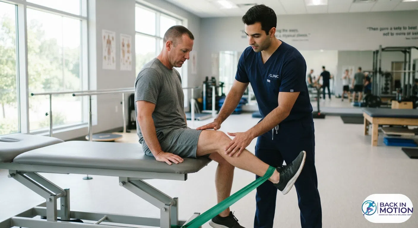 Patient undergoing structured post-operative joint rehabilitation with a specialist in Dhaka.