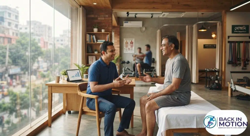 Professional specialists at a leading physical rehabilitation and physiotherapy center in Dhaka, Bangladesh.