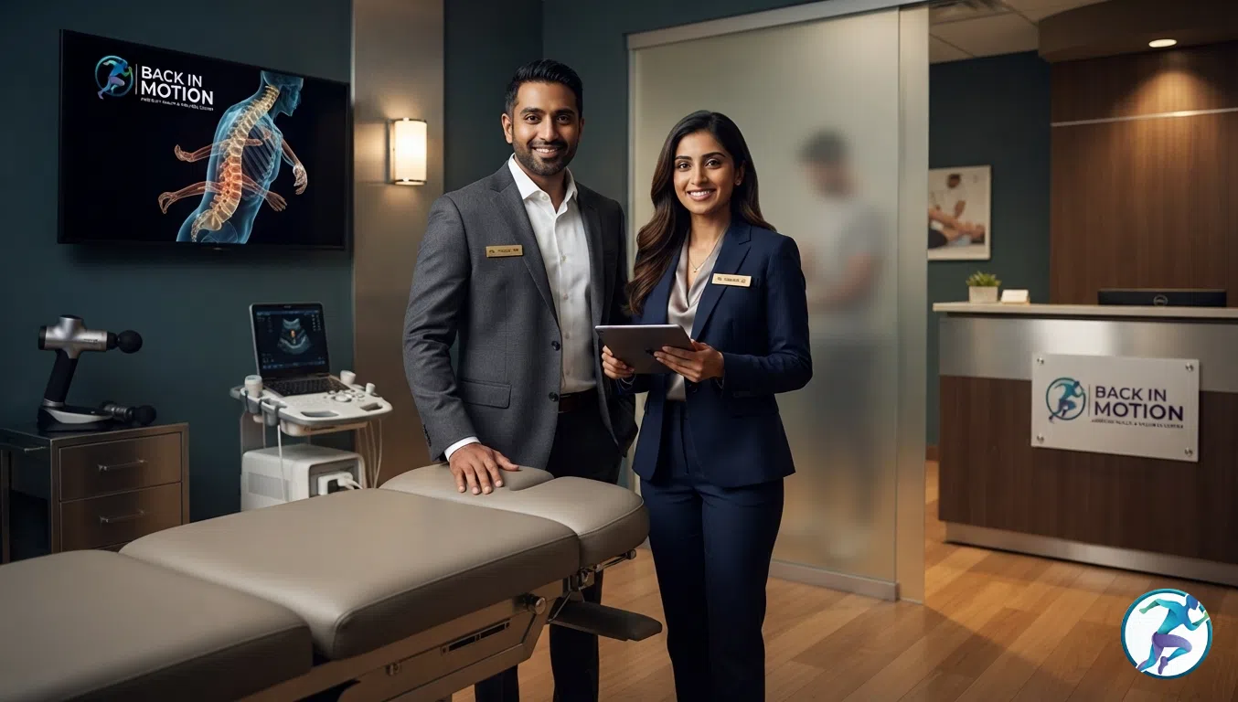 Dr. Md. Abdullah Yousuf and Dr. Tazia Sardar, leading physiotherapists in Dhaka, providing U.S.-standard active rehabilitation at Back in Motion.