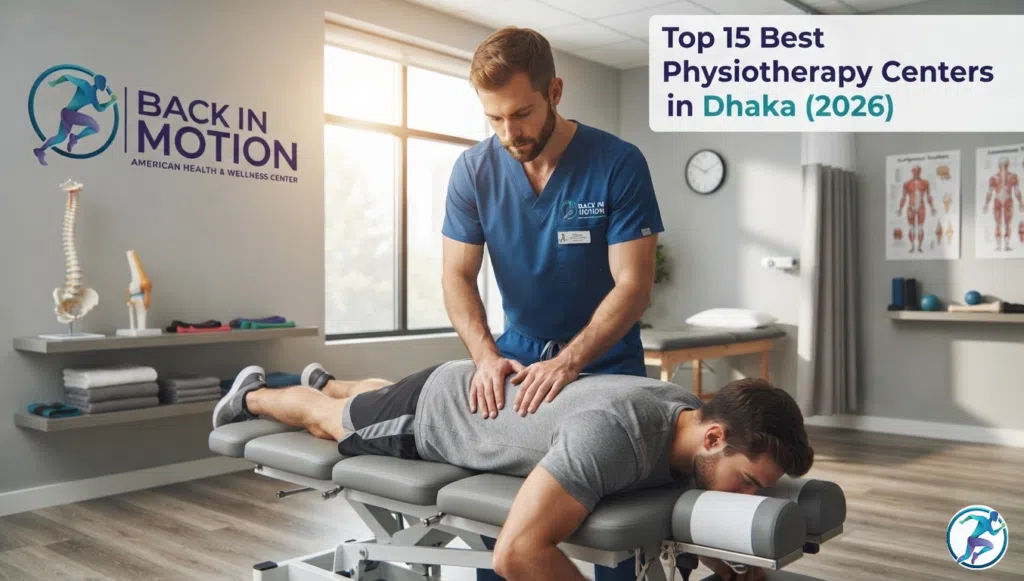 A professional manual therapy session in a modern Dhaka physiotherapy clinic, representing top rehabilitation care.