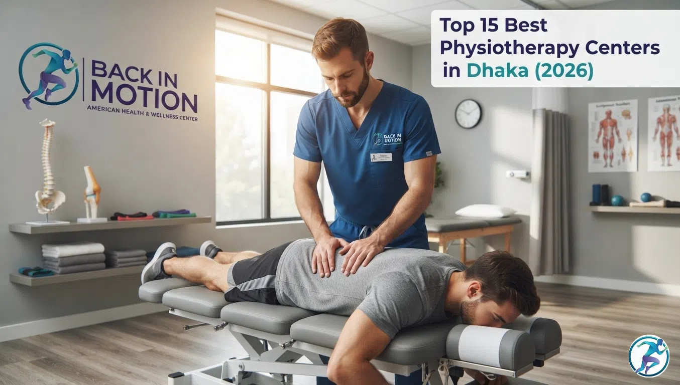 A professional manual therapy session in a modern Dhaka physiotherapy clinic, representing top rehabilitation care.